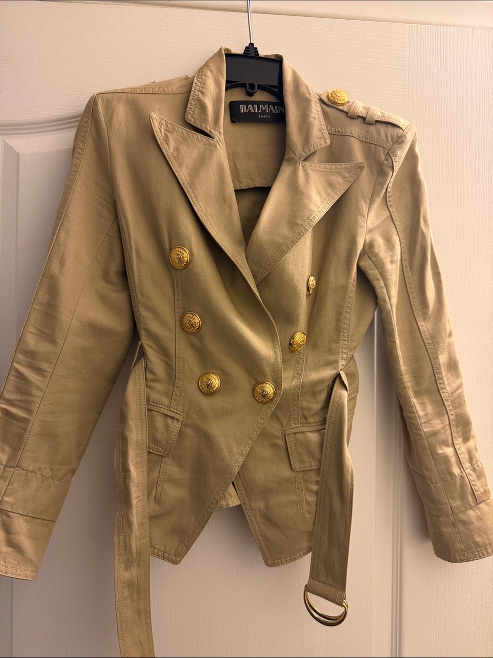 Balmain short trench coat